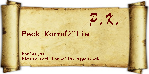 Peck Kornélia névjegykártya