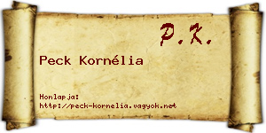 Peck Kornélia névjegykártya